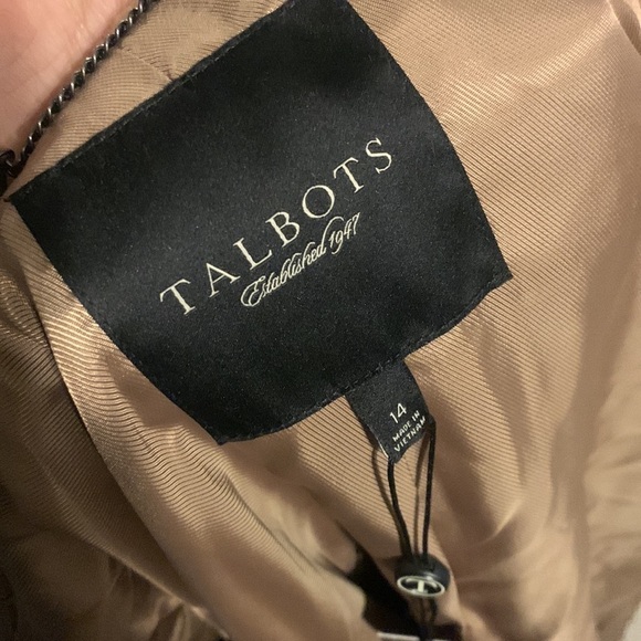 Wool Talbots pea coat tan classic elegant size 14 wool winter classic career NWT - Picture 3 of 16